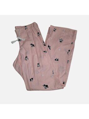 J.Crew Pink Dog Print Pajama Pants XXS 100% Cotton Elastic Waist 3533